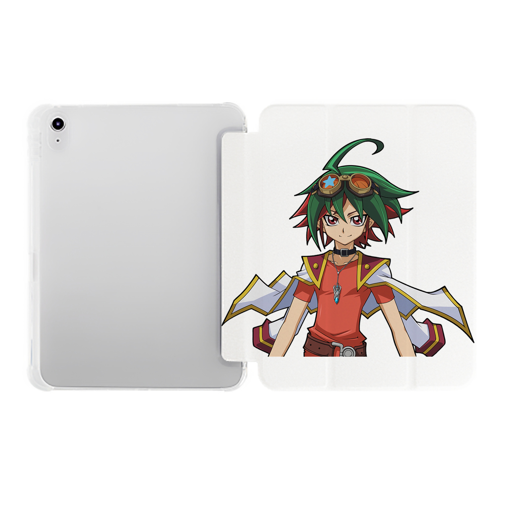 （画像用） 遊☆戯☆王 Yu-Gi-Oh! IPad ケース ペン収納付き 三つ折りスタンド PUレザー×シリコン 対応機種9.5/10.5/10.9インチ